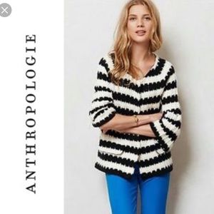 Anthropologie Monogram HWR Spike Striped Sweater